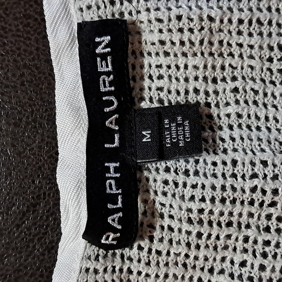 Ralph Lauren Women Black Label Beige Sleeveless Linen/Silk Blend Loose Knit M - Picture 8 of 12